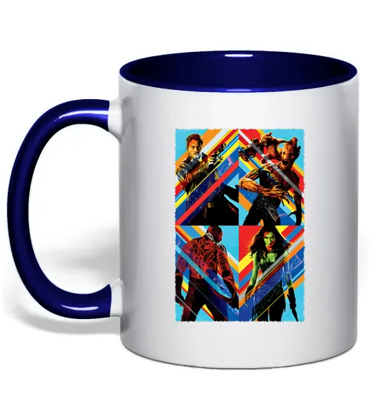 Чашка с цветной ручкой Вартові галактики яскраві Глубокий темно-синий фото