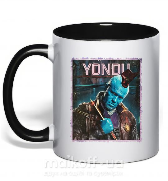 Чашка з кольоровою ручкою Yondu Чорний фото