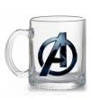 Чашка скляна Лого Мстители металл Прозорий фото