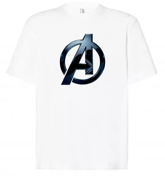 Футболка Оверсайз Лого Месники метал Білий фото