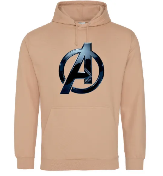 Мужская толстовка (худи) Лого Месники метал Песочный фото