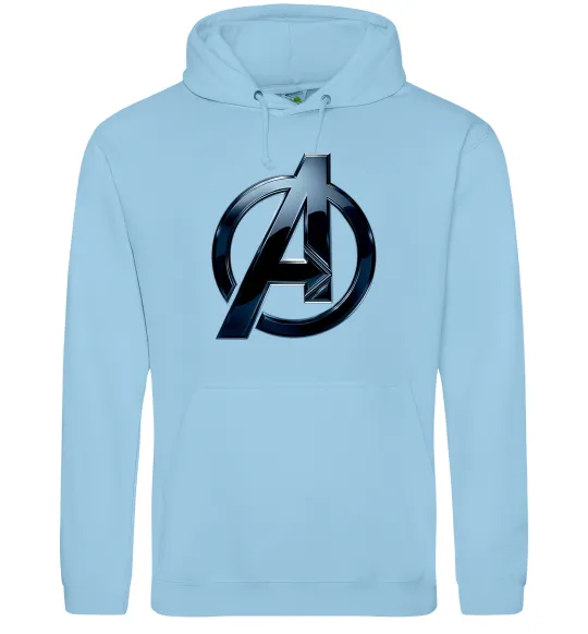 Жіноча толстовка (худі) Лого Месники метал Блакитний фото