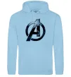 Жіноча толстовка (худі) Лого Месники метал Блакитний фото