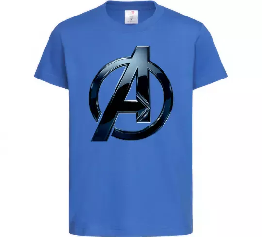 Дитяча футболка Лого Месники метал Яскраво-синій фото