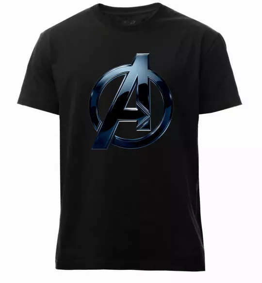 Мужская премиум футболка Лого Месники метал Черный фото