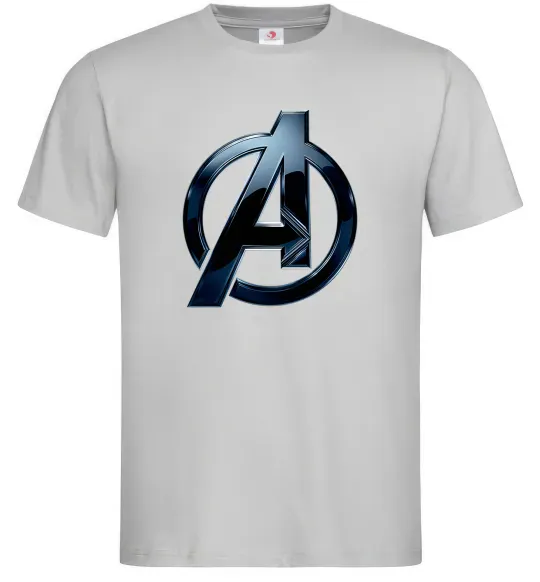 Чоловіча футболка Лого Месники метал Сірий фото