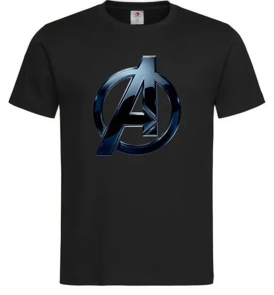 Чоловіча футболка Лого Месники метал Чорний фото