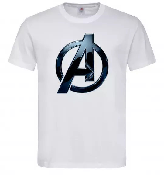 Чоловіча футболка Лого Месники метал Білий фото