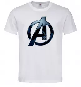 Чоловіча футболка Лого Месники метал Білий фото