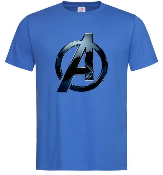 Чоловіча футболка Лого Месники метал Яскраво-синій фото