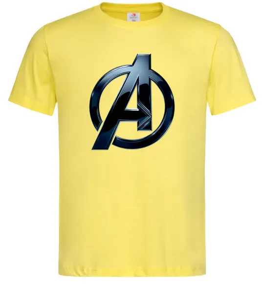 Чоловіча футболка Лого Месники метал Лимонний фото