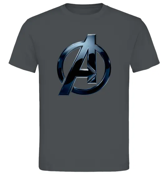 Чоловіча футболка Лого Месники метал Графіт фото