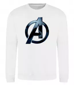 Свитшот Лого Месники метал Белый фото