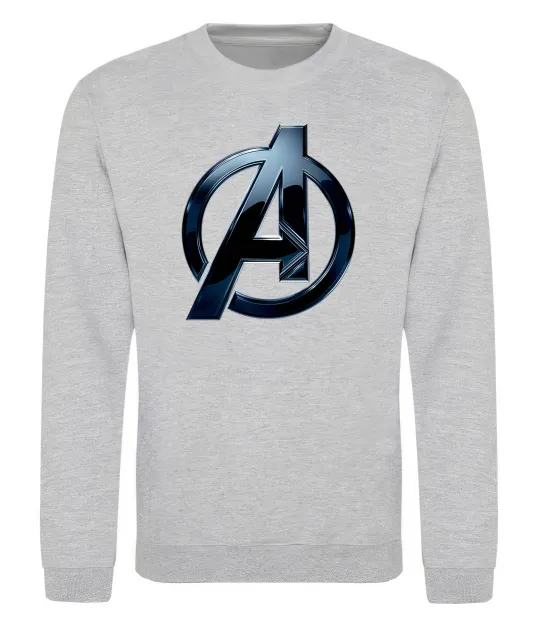 Світшот Лого Месники метал Сірий меланж фото