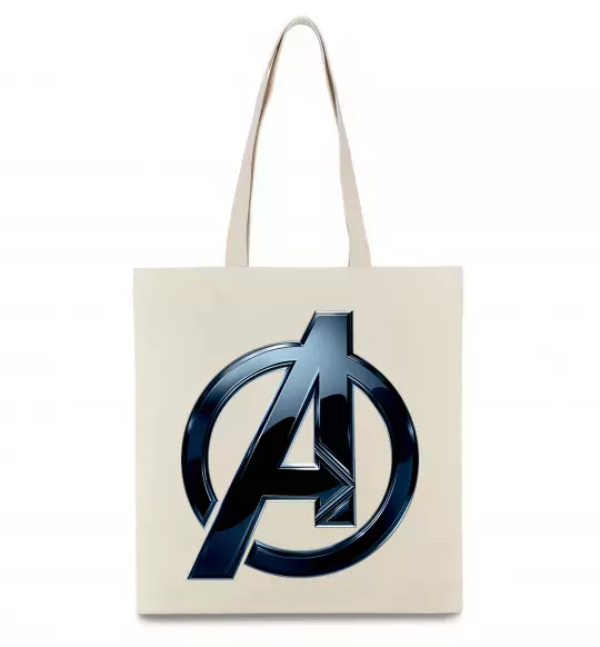 Еко-сумка Лого Месники метал Бежевий фото