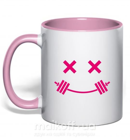 Чашка з кольоровою ручкою Flex smile Ніжно рожевий фото