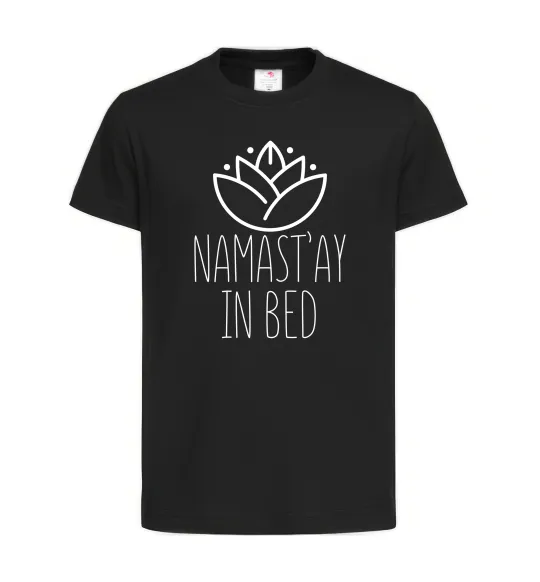 Детская футболка Namast'ay in bed Черный фото