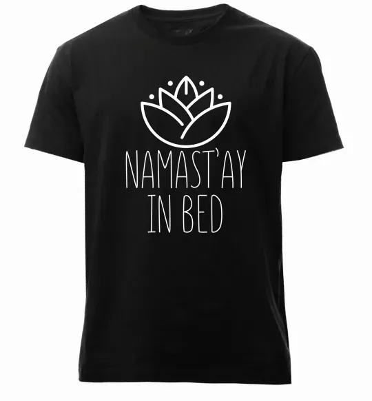 Мужская премиум футболка Namast'ay in bed Черный фото