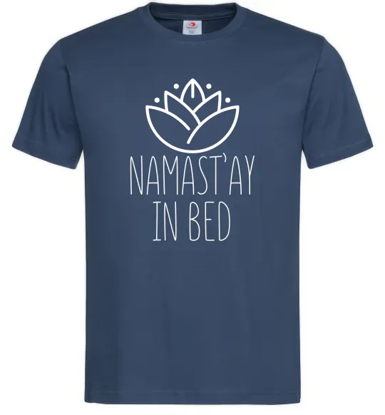 Мужская футболка Namast'ay in bed Темно-синий фото