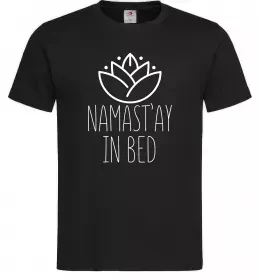 Мужская футболка Namast'ay in bed Черный фото