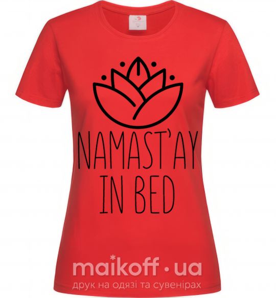 Женская футболка Namast'ay in bed Красный фото