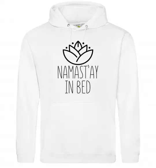 Жіноча толстовка (худі) Namast'ay in bed Білий фото