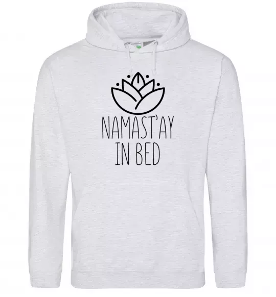 Жіноча толстовка (худі) Namast'ay in bed Сірий меланж фото