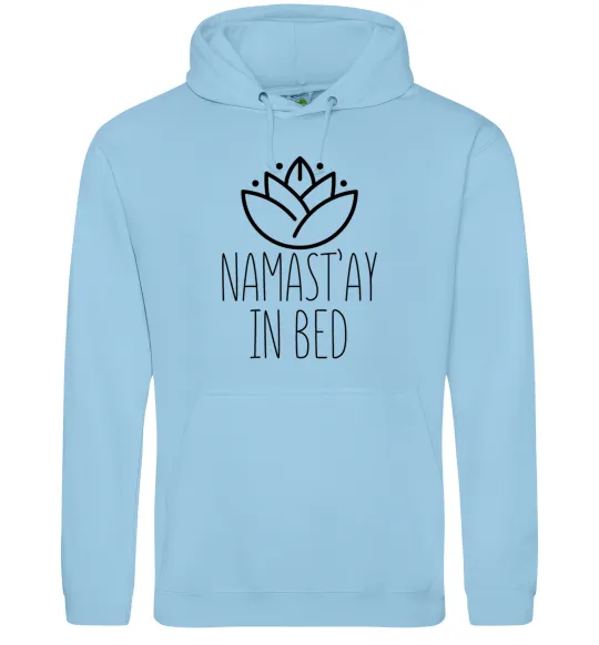 Жіноча толстовка (худі) Namast'ay in bed Блакитний фото