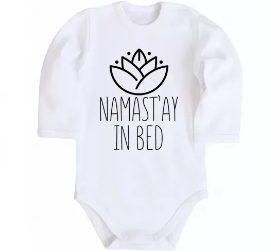 Детский боди Namast'ay in bed Белый фото