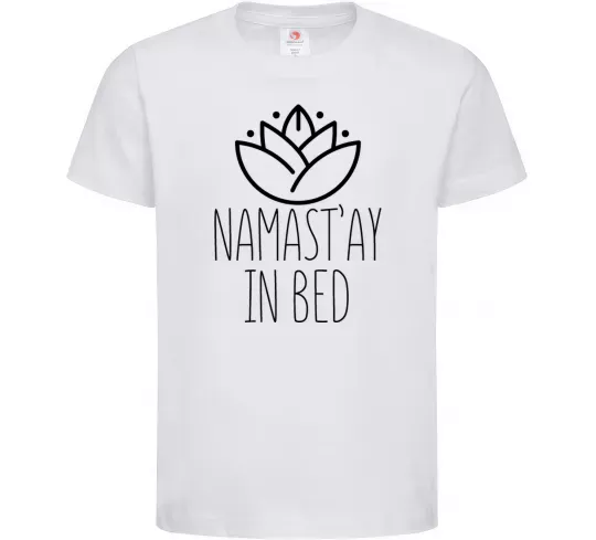 Дитяча футболка Namast'ay in bed Білий фото