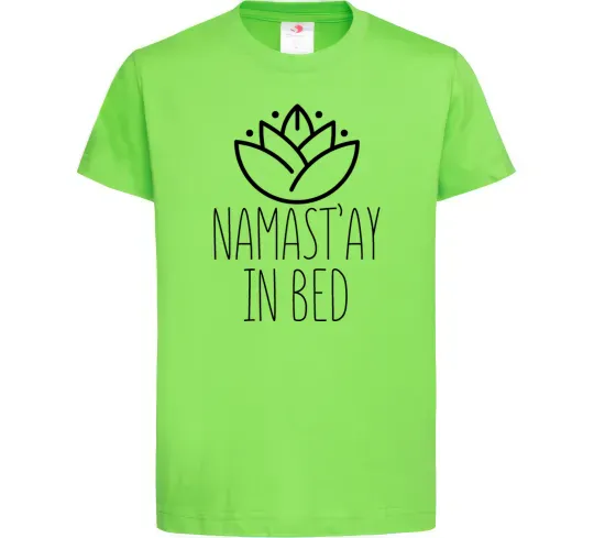Дитяча футболка Namast'ay in bed Лаймовий фото