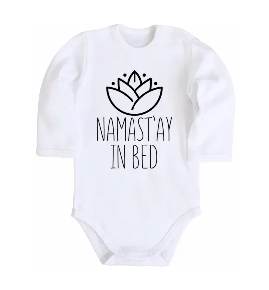 Дитячий бодік Namast'ay in bed Білий фото