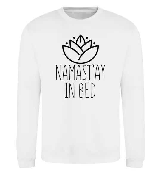 Свитшот Namast'ay in bed Белый фото