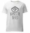 Мужская премиум футболка Namast'ay in bed Белый фото