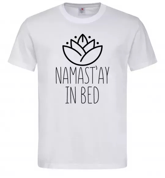 Мужская футболка Namast'ay in bed Белый фото
