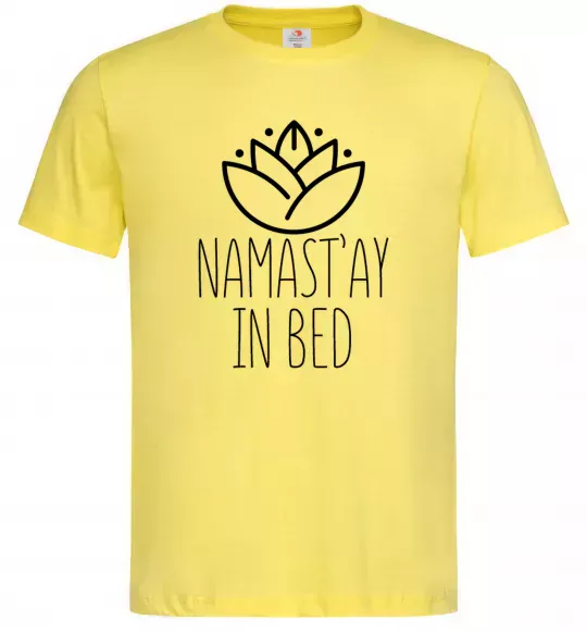 Мужская футболка Namast'ay in bed Лимонный фото