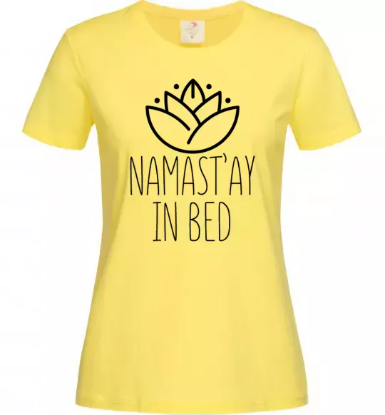 Жіноча футболка Namast'ay in bed Лимонний фото