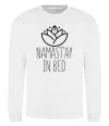Свитшот Namast'ay in bed Белый фото