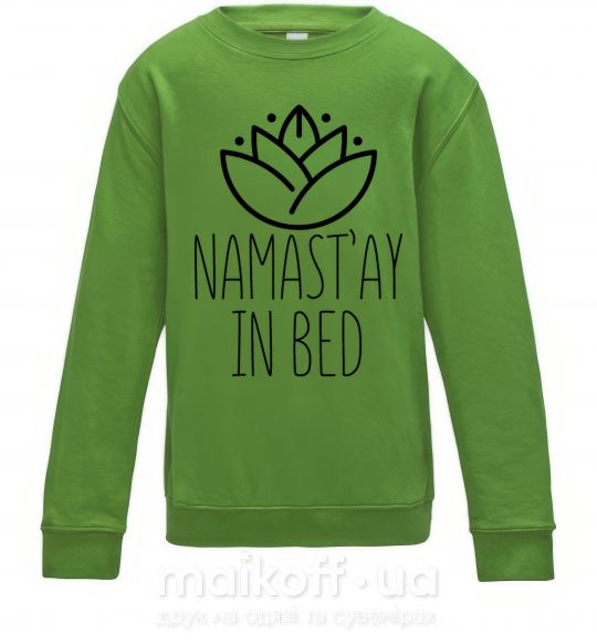 Дитячий світшот Namast'ay in bed Лаймовий фото