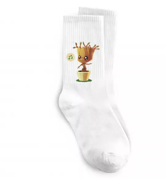 Носки Маленький Грут в горщику Белый фото