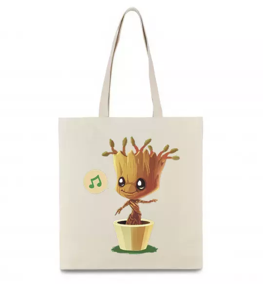 Эко-сумка Маленький Грут в горщику Бежевый фото