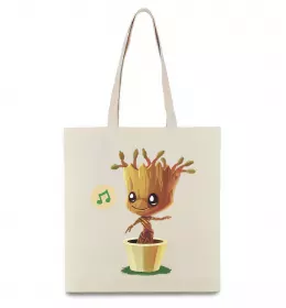 Эко-сумка Маленький Грут в горщику Бежевый фото