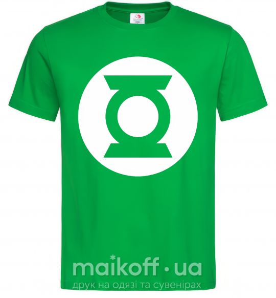 Мужская футболка Зеленый фонарь лого белое Зеленый фото