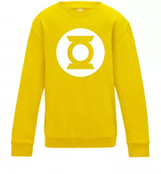 Детский Свитшот Зелений ліхтар лого біле Солнечно желтый фото