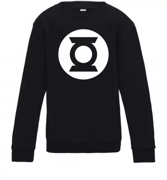 Детский Свитшот Зелений ліхтар лого біле Черный фото