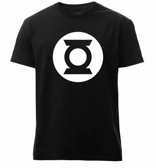 Чоловіча преміум футболка Зелений ліхтар лого біле Чорний фото