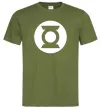 Мужская футболка Зелений ліхтар лого біле Оливковый фото