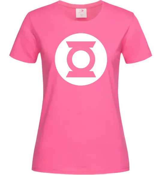 Женская футболка Зелений ліхтар лого біле Ярко-розовый фото