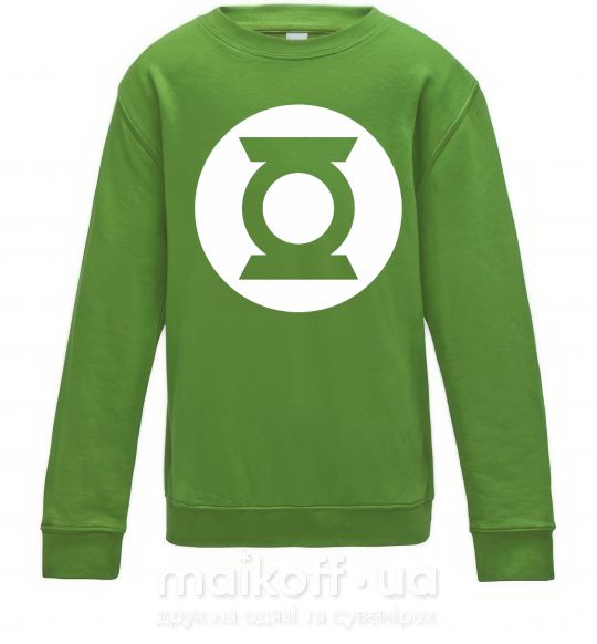 Детский Свитшот Зеленый фонарь лого белое Лаймовый фото