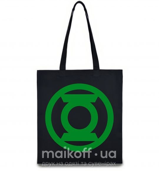 Еко-сумка Зеленый фонарь лого зеленое Чорний фото